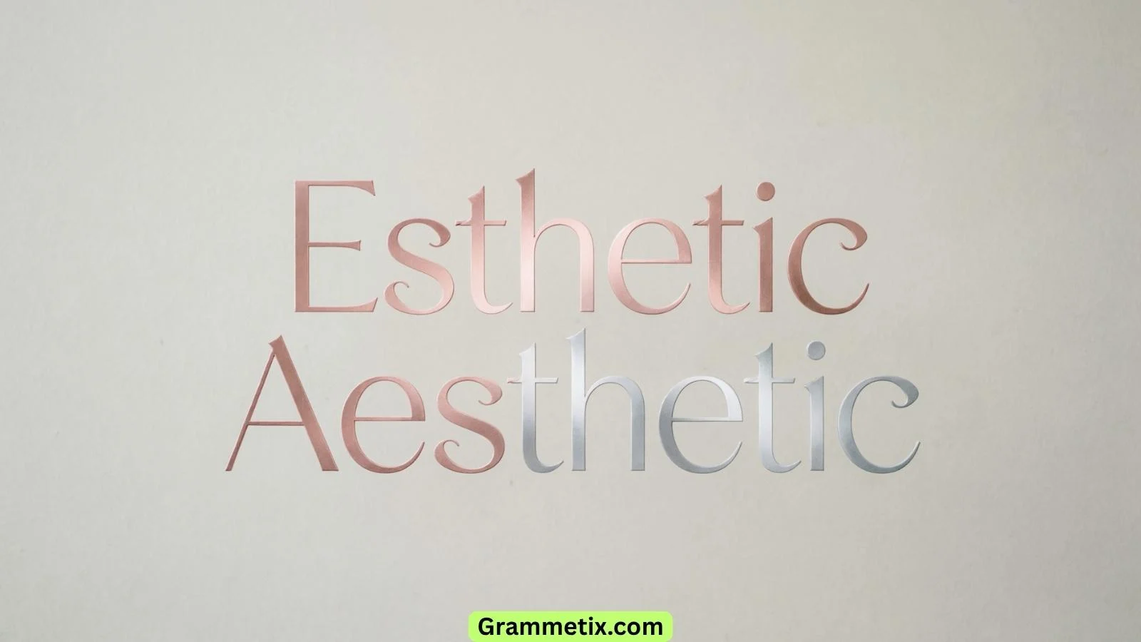 Esthetic or Aesthetic